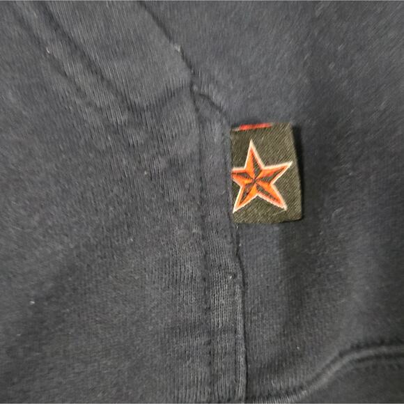 Vintage Y2K Top Heavy Embroidered Tribal Dragon Hoodie Mens Medium - Picture 4 of 11